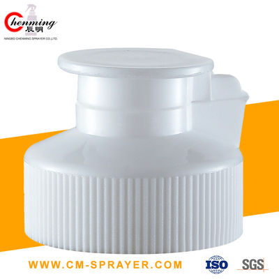 Good price 38-400 24/410 화이트 플립 탑 캡 어린이 방지 24mm 38mm 스레드 라운드 리브 스커트 힌지 온라인으로