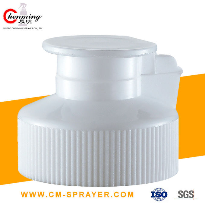 38-400 24/410 화이트 플립 탑 캡 어린이 방지 24mm 38mm 스레드 라운드 리브 스커트 힌지 1